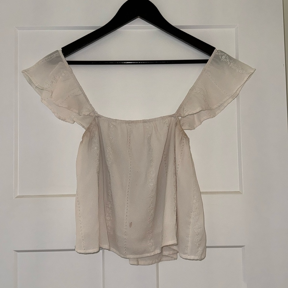 Off the shoulder flowy crop top